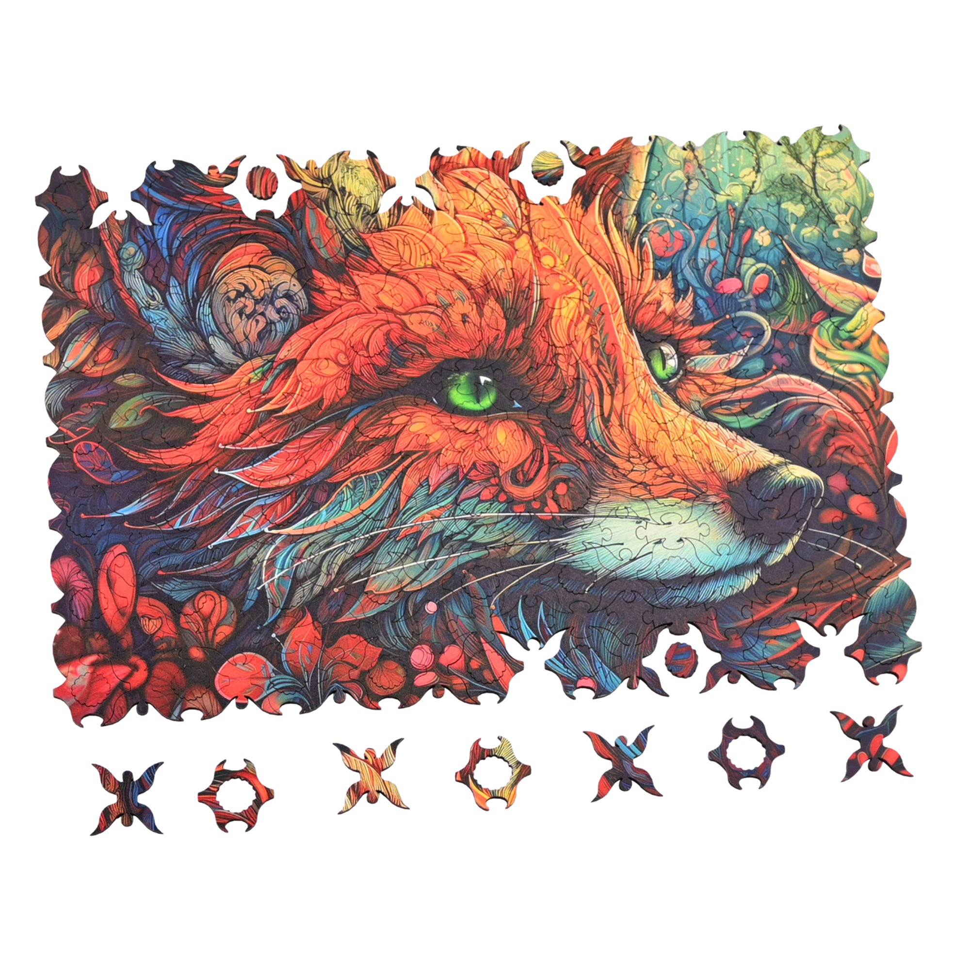 Ornamental Floral Fox Jigsaw Puzzle