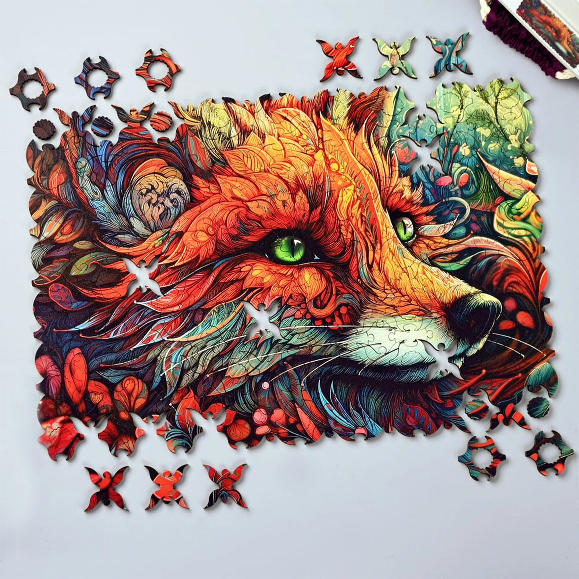 Ornamental Floral Fox Jigsaw Puzzle