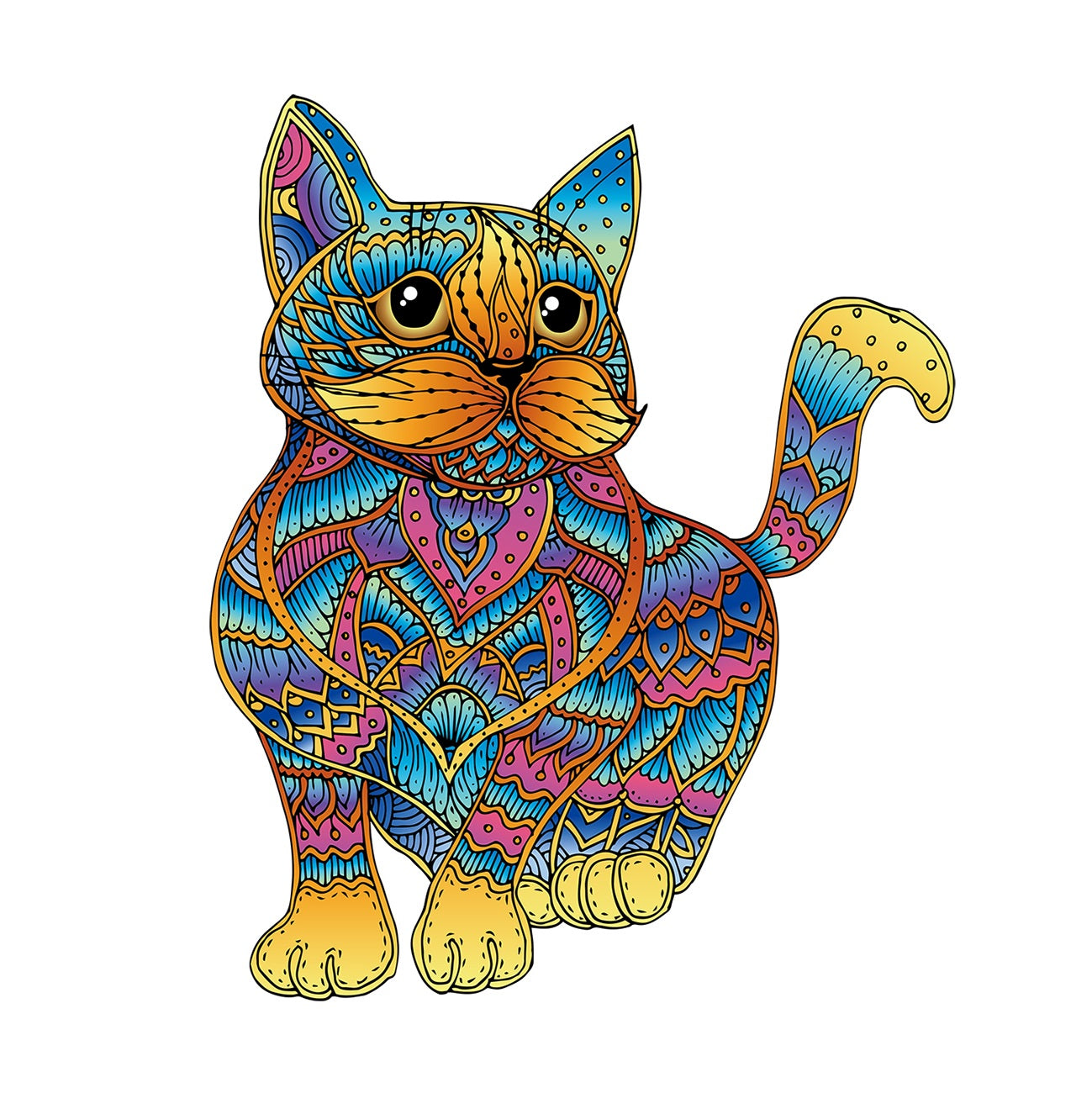 Rainbow Wooden Jigsaw - Cat