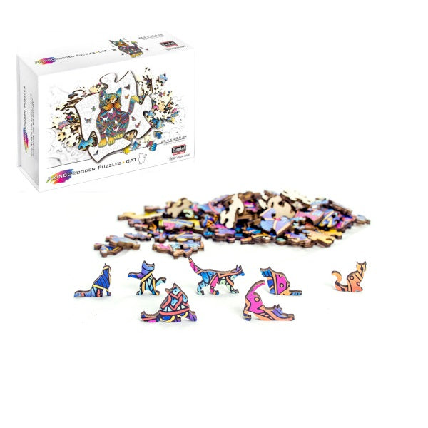 Rainbow Wooden Jigsaw - Cat