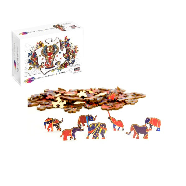 Rainbow Wooden Jigsaw - Elephant