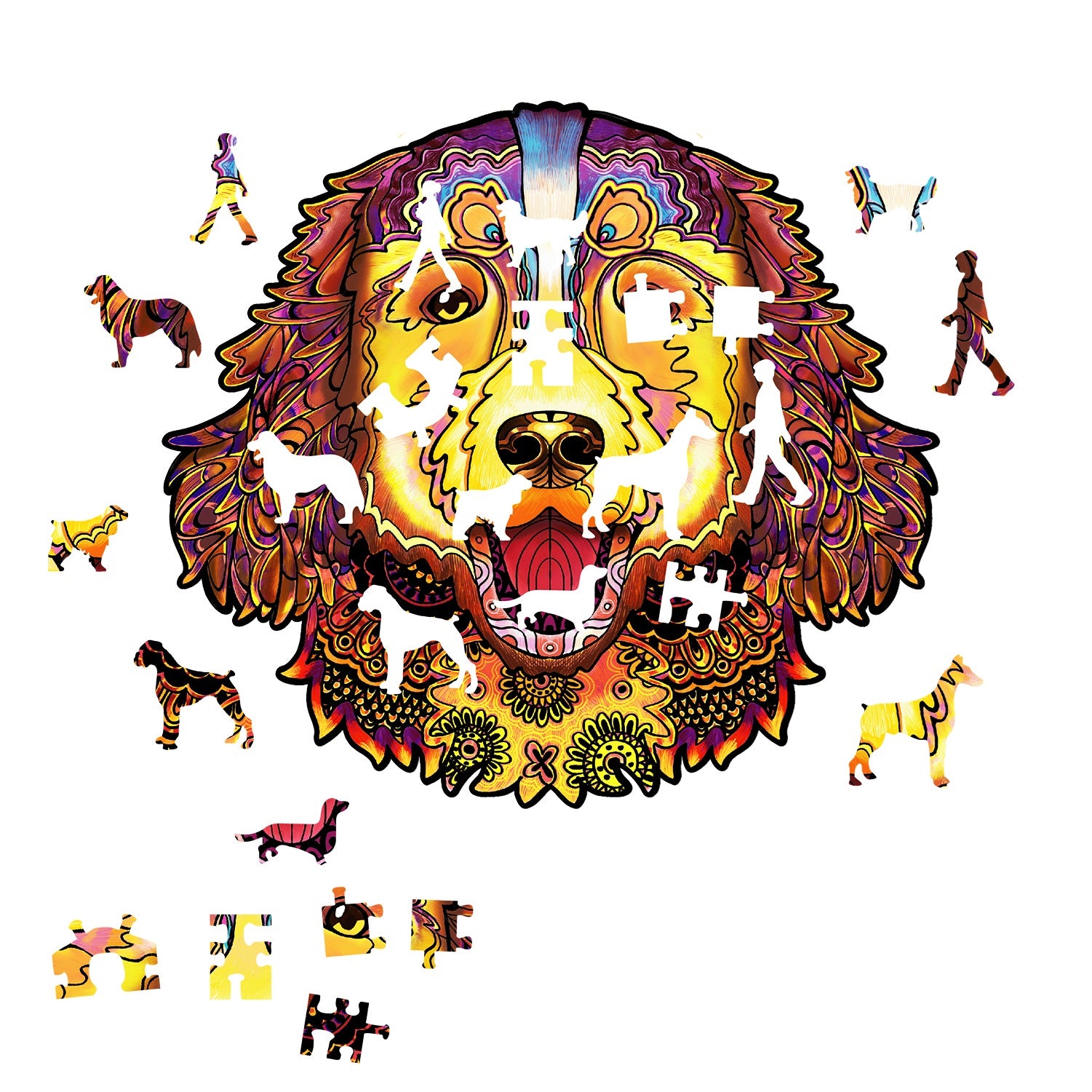 Rainbow Wooden Jigsaw - Bernese Mountain Dog - 118 Pieces