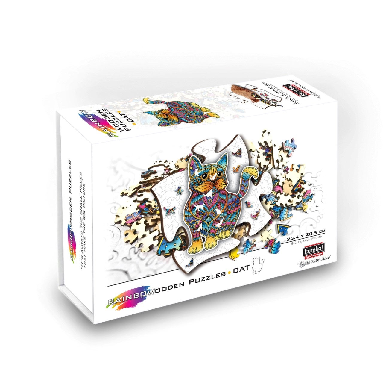 Rainbow Wooden Jigsaw - Cat