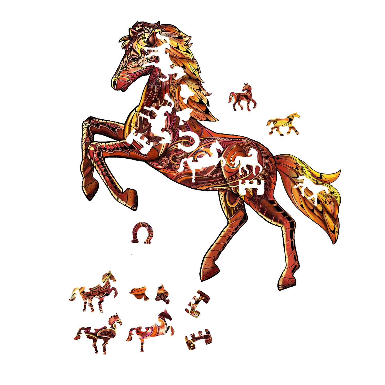 Rainbow Wooden Jigsaw - Wild Horse - 103 Pieces