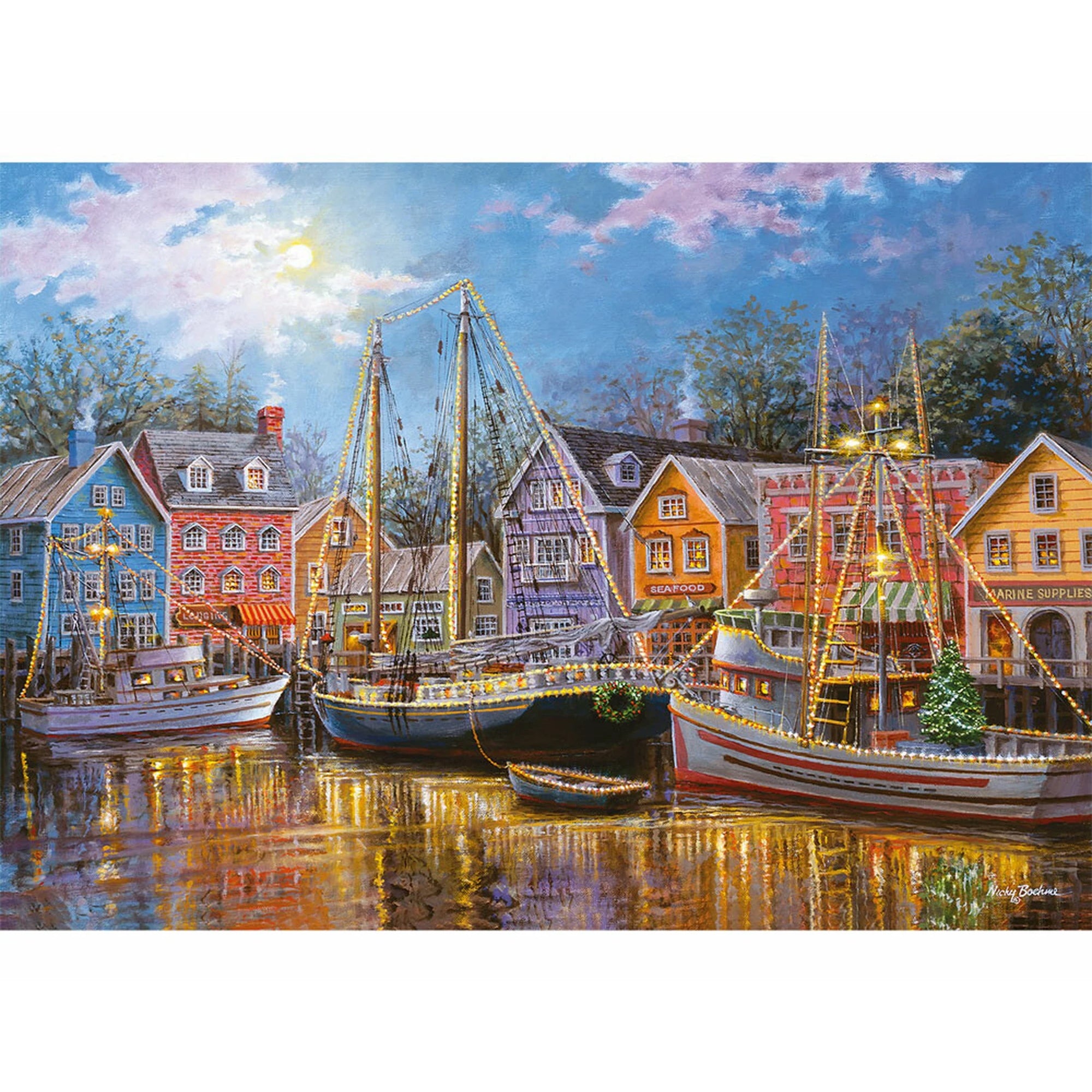 Ships Aglow Jigsaw Puzzle