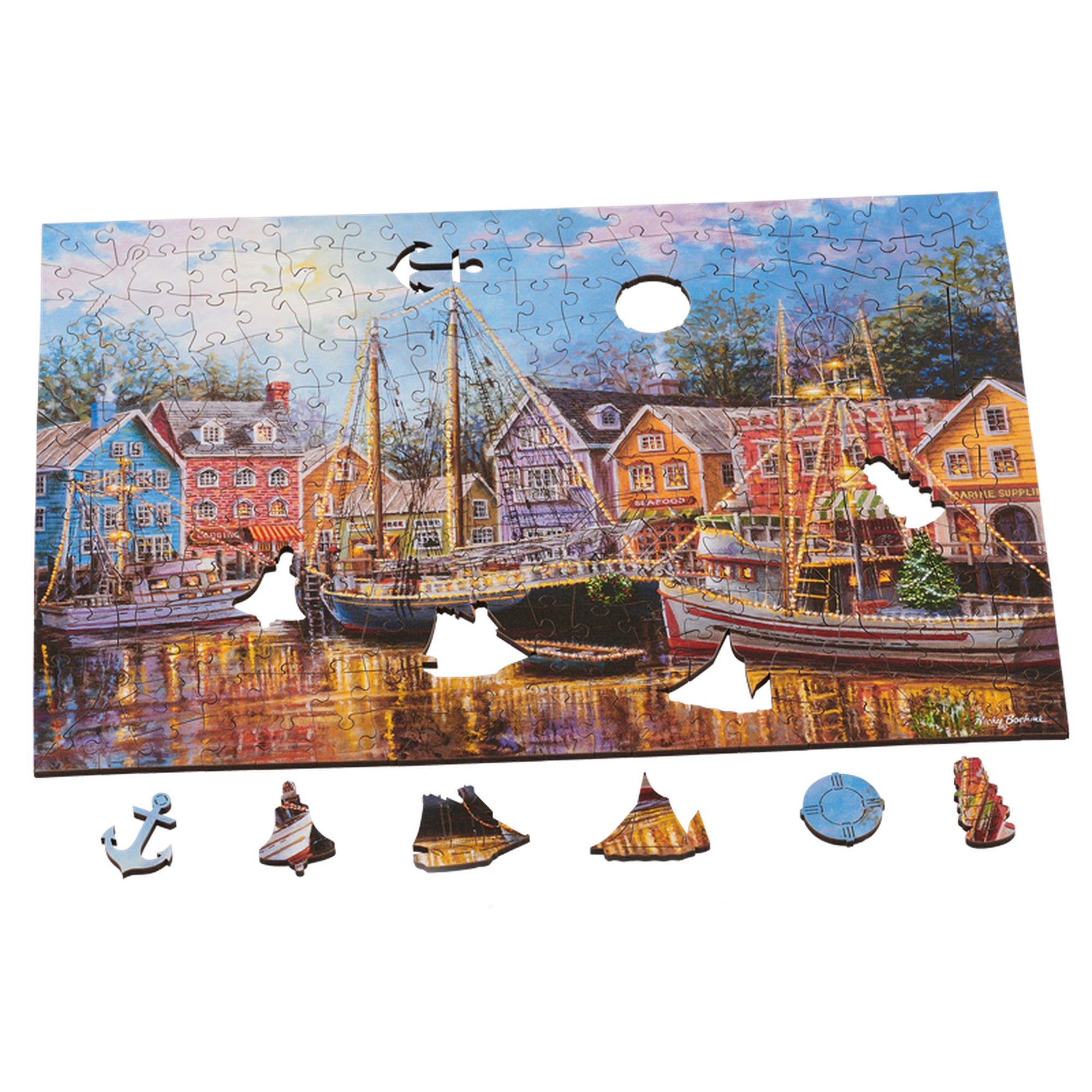 Ships Aglow Jigsaw Puzzle