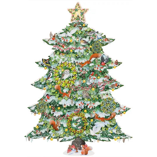 Snowy Fir Tree Vine Cut Jigsaw Puzzle