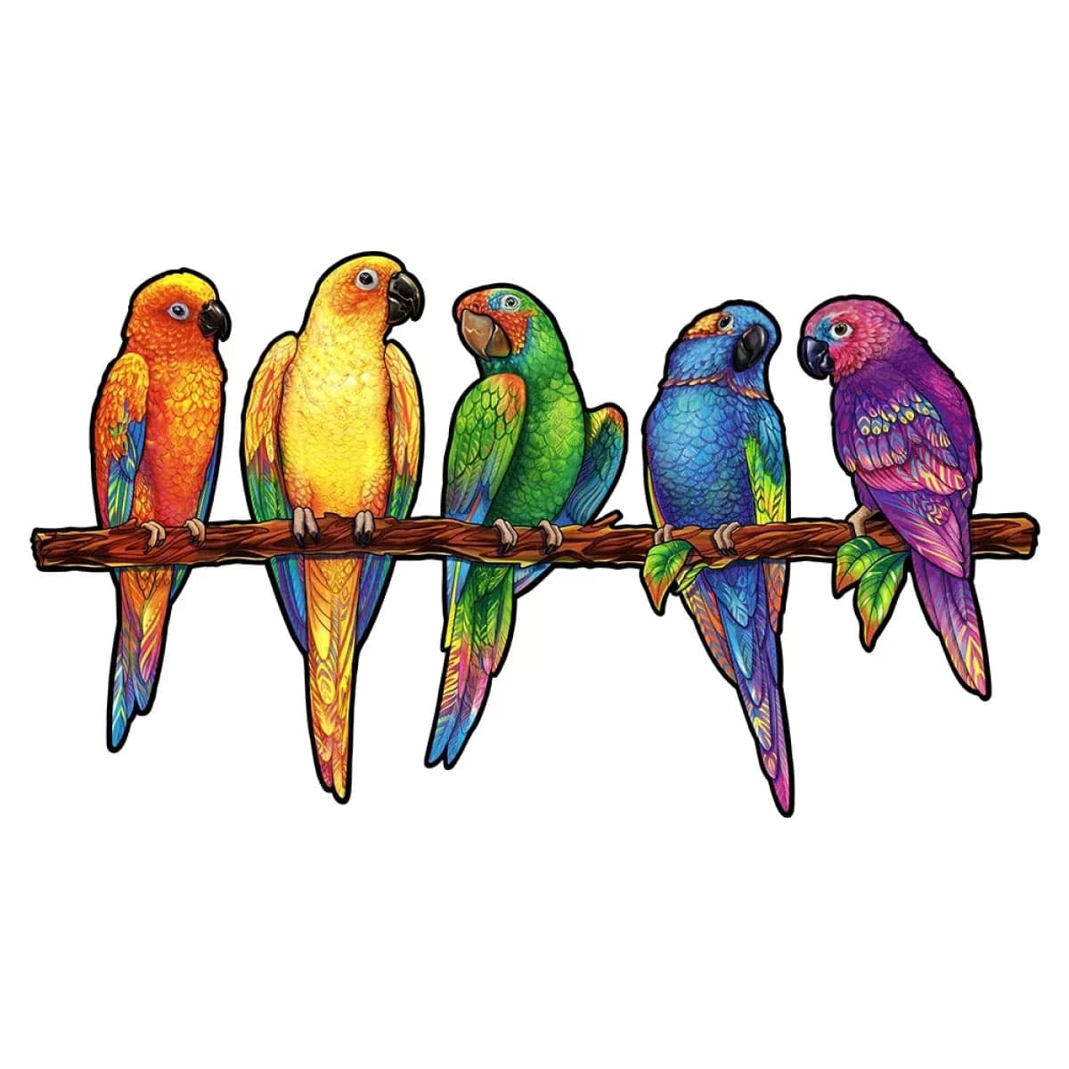 Playful Parrots Wooden Jigsaw