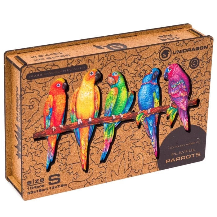 Playful Parrots Wooden Jigsaw