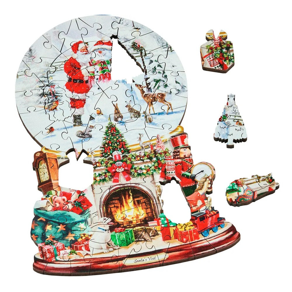 Festive Snow Globes Collectible Gift Set - 4 x 65 Pieces