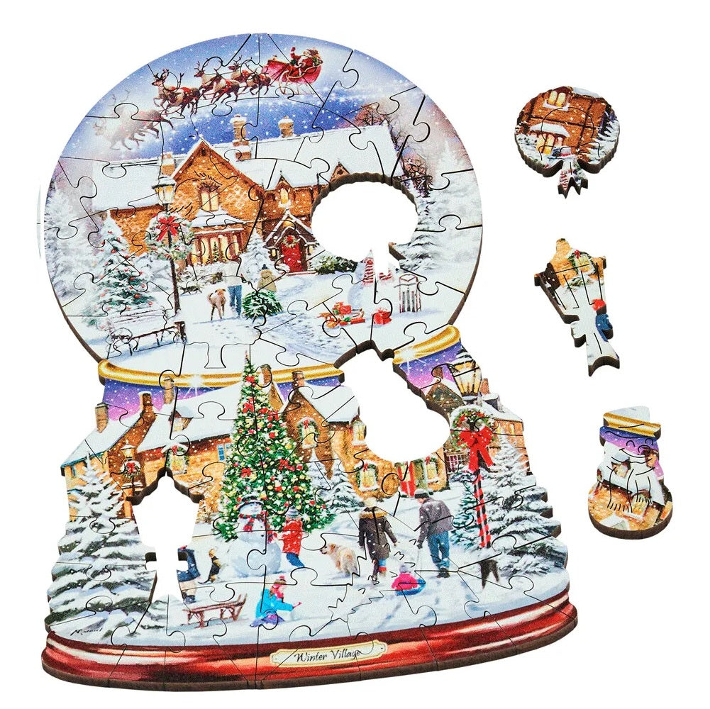 Festive Snow Globes Collectible Gift Set - 4 x 65 Pieces