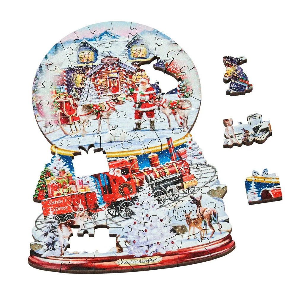 Festive Snow Globes Collectible Gift Set - 4 x 65 Pieces