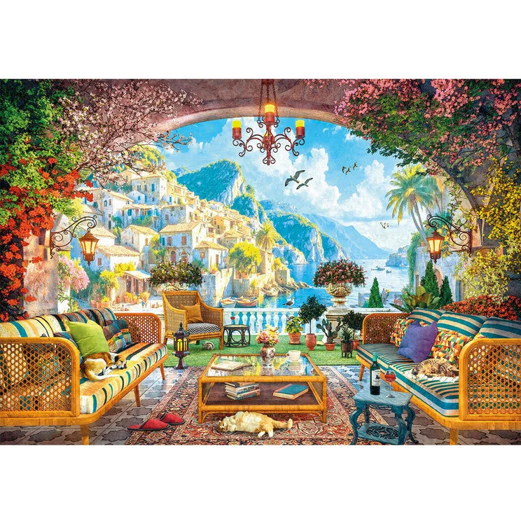 Mediterranean Terrace View Jigsaw Puzzle